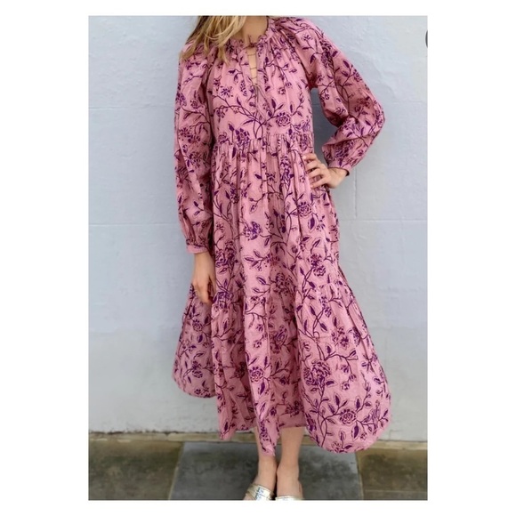 MATTA The Jaya Midi Dress Birdsong Mauve Floral XS - Picture 6 of 13